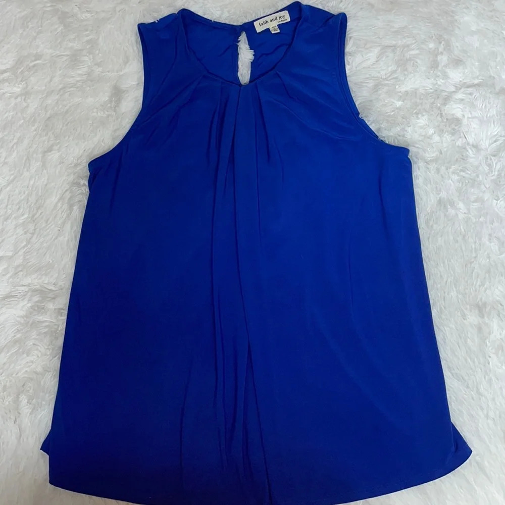 Faith and Joy Sleeveless Blouse Royal Blue